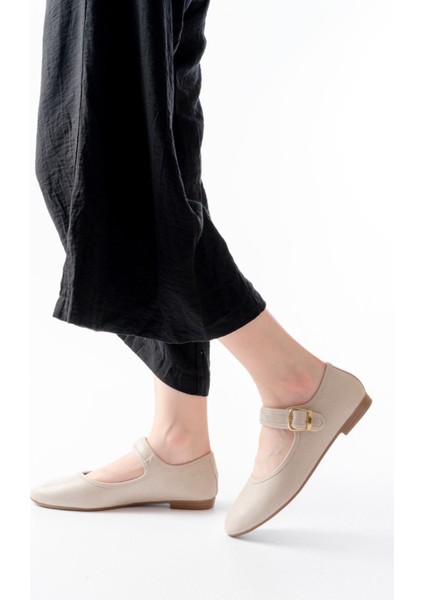 2606 Bej Baretli Günlük Bayan Ayakkabı fiyatları