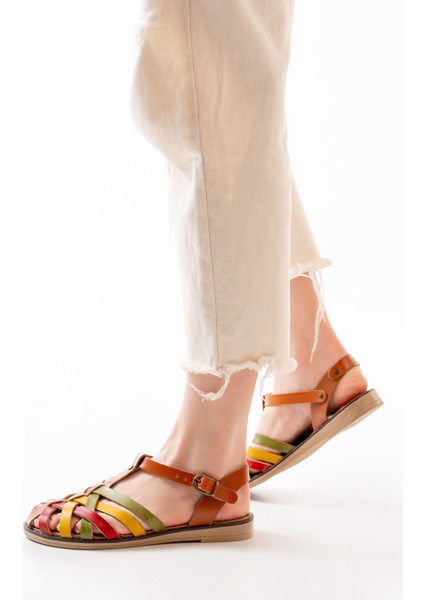 205-02 Multi Ortopedik Hakiki Deri Kadın Sandalet modelleri