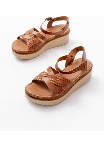 730-138 Taba Örgü Hakiki Deri Ortopedik Taban Kadın Sandalet fırsatları