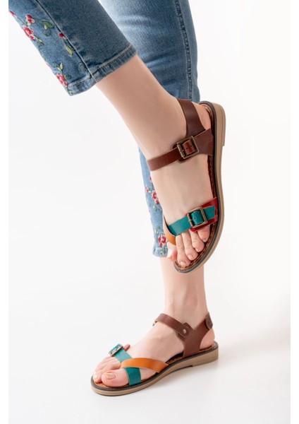 205-091 Multi Ortopedik Hakiki Deri Kadın Sandalet modelleri