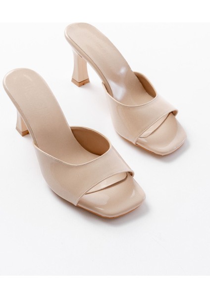 S-617 Bej Rugan Günlük Topuklu Kadın Terlik modelleri