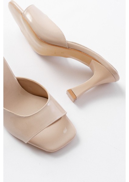 S-617 Bej Rugan Günlük Topuklu Kadın Terlik fırsatları
