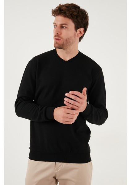 Pamuklu Regular Fit V Yaka Kazak Erkek Kazak 456202 V indirimleri