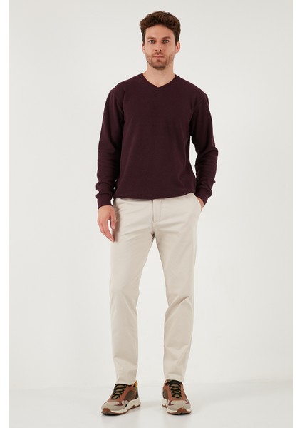 Pamuklu Regular Fit V Yaka Kazak Erkek Kazak 456202 V fiyatları