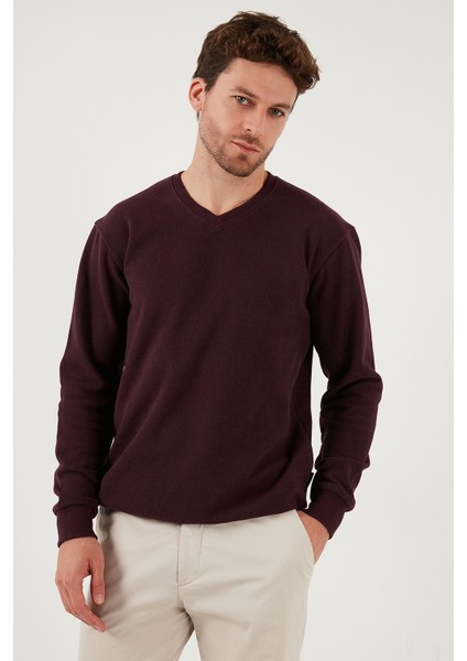 Pamuklu Regular Fit V Yaka Kazak Erkek Kazak 456202 V fırsatları