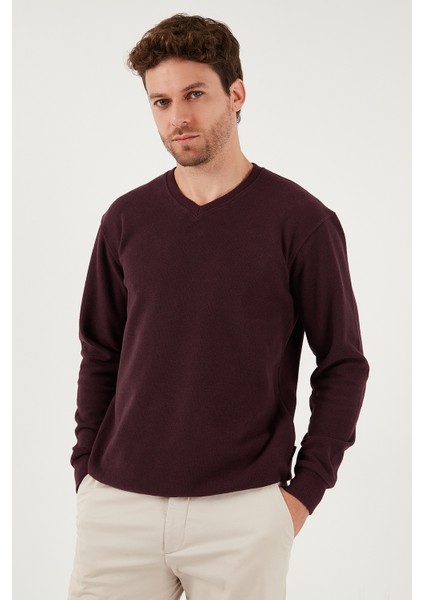 Pamuklu Regular Fit V Yaka Kazak Erkek Kazak 456202 V indirimleri