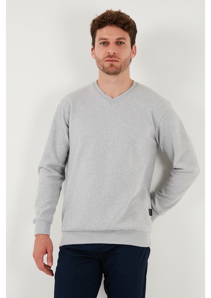 Pamuklu Regular Fit V Yaka Kazak Erkek Kazak 456202 V modelleri