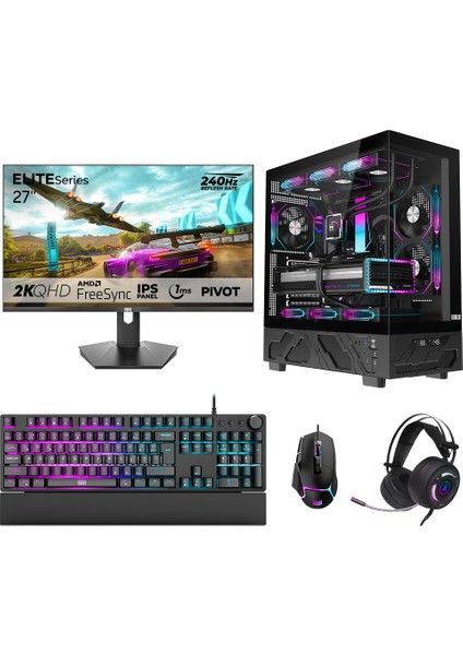 DRX7711 Ryzen 5 5600 32GB 1tb Nvme 16GB RTX5060TI 27 Inç 240Hz 1ms Qhd Oyuncu Hazır Sistem