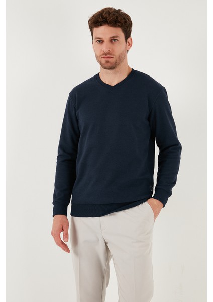 Pamuklu Regular Fit V Yaka Kazak Erkek Kazak 456202 V modelleri