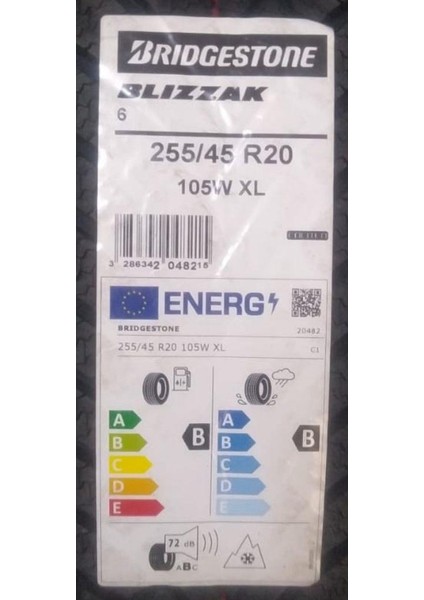 255/45 R20 105W Xl Blizzak 6 Oto Kış Lastiği (Üretim YILI:2025) fiyatları