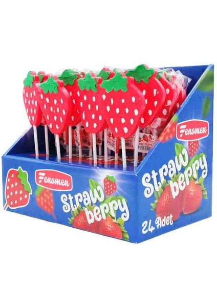 Çilek Şeker Lolipop 38 gr 24 Adet