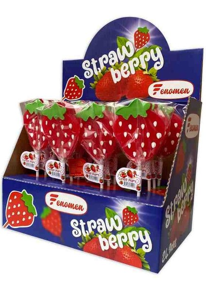 Çilek Şeker Lolipop 38 gr 24 Adet modelleri