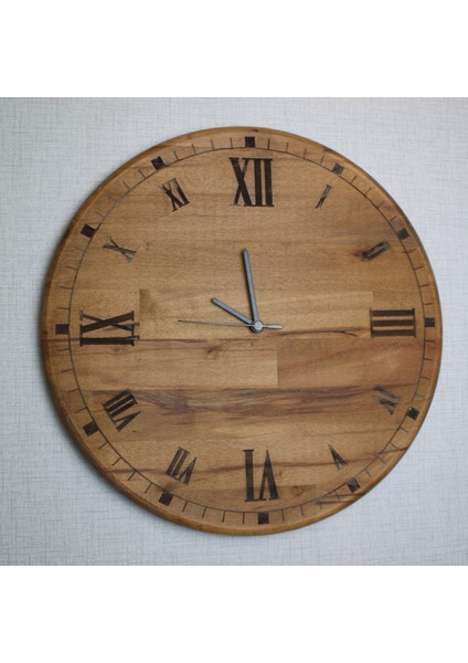 Sessiz Mekanizmalı Ahşap Duvar Saati - 42 cm - Romen Rakamlı fiyatları