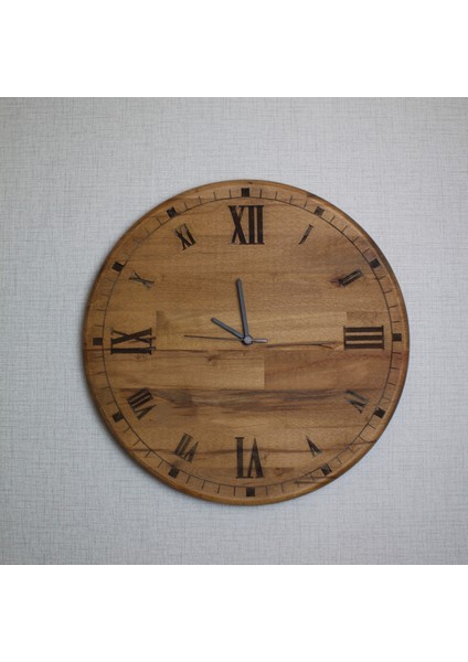 Sessiz Mekanizmalı Ahşap Duvar Saati - 42 cm - Romen Rakamlı fırsatları