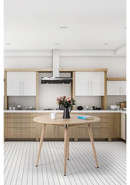 Bistro Yuvarlak Mutfak Masası | Yuvarlak Yemek Masası | Meşe