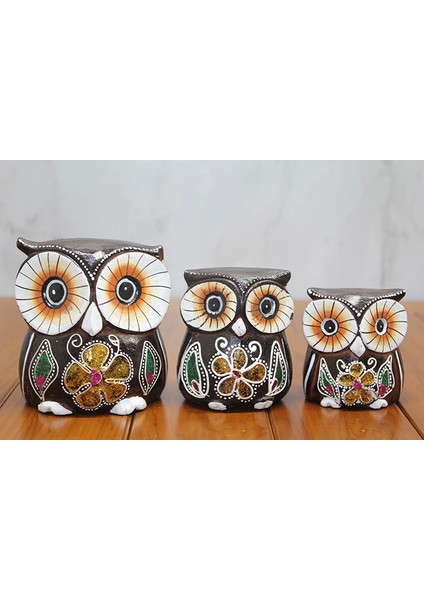 Ahşap 3'lü Baykuş Seti Polos:1 fiyatları