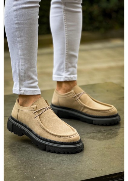 Castle Premium Tarz Casual Erkek Ayakkabı Bej Süet