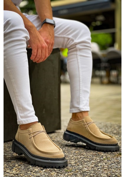 Castle Premium Tarz Casual Erkek Ayakkabı Bej Süet modelleri