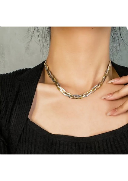 Üç Renk; Gümüş, Altın, Rose Renklerde Italyan Zincir; KOLYE40+5; Bileklik 15+5 Uzunluğunda 316 Lçelik Takı Seti modelleri