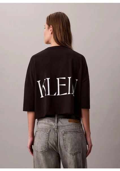Calvin Klein Kısa Grafik Baskılı Kısa Kollu Kadın Siyah T-Shirt LV047D206G-UB1 indirimleri