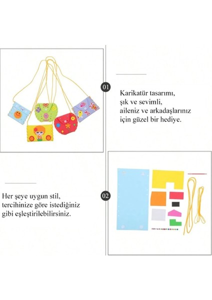 5 Parça Karikatür Kendin Yap Çapraz Askılı Çanta Seti - Çocuk Motor Becerisi Geliştirici. fiyatları