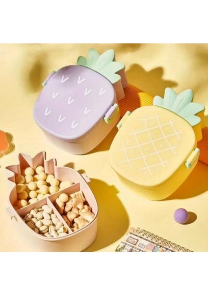 Ananas Görünümlü Çocuk Beslenme Çantası 3 Bölmeli Taşınabilir Yemek Kabı fiyatları