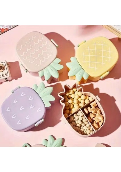 Ananas Görünümlü Çocuk Beslenme Çantası 3 Bölmeli Taşınabilir Yemek Kabı modelleri