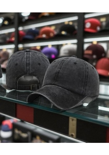 Düz Renk Antrasit Cap 2020 Yeni Trend Eskitme Unisex Şapka