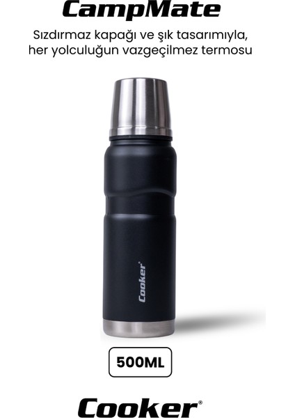 500 ml Çift Kat Sızdırmaz Paslanmaz Çelik Termos – 12 Saat Sıcak, 24 Saat Soğuk Koruma