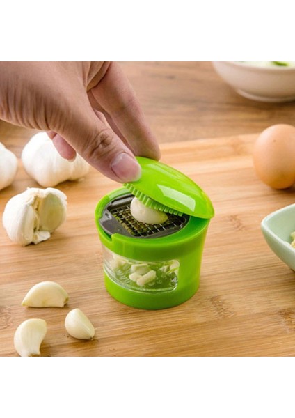 2 Farklı Bıçaklı Hazneli Kapaklı Pratik Sarımsak Soğan Rendesi