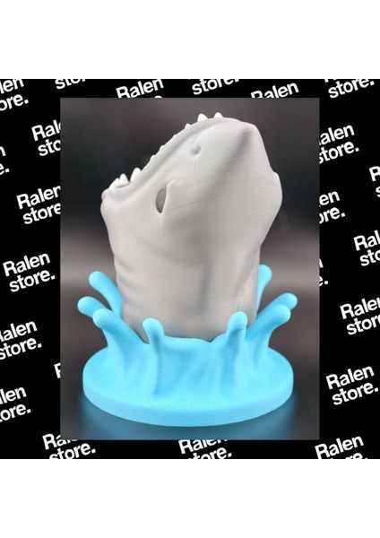 Köpek Balığı Ağız Temalı Kalemlik | 12CM | Gri ( Yüksek Kalite 3D Baskı Pla ) modelleri