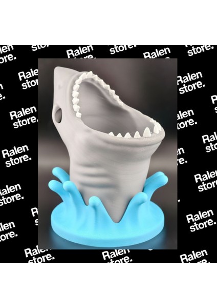 Köpek Balığı Ağız Temalı Kalemlik | 12CM | Gri ( Yüksek Kalite 3D Baskı Pla ) indirimleri