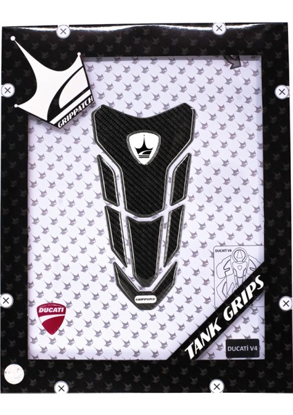 Ducati Panigale, Streetfighter, V4, V4S 2018-2024 ile Uyumlu Kaydırmaz 6D Karbon 22 Parça Tank Pad Seti GC12