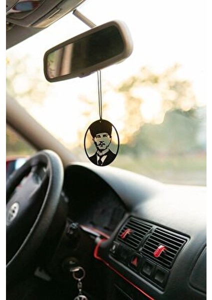 Metal Atatürk Dikiz Aynası Süsü 5-8 cm Kolay Montaj Tüm Araçlarla Uyumlu