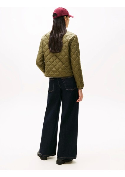 Hafif Dolgulu Normal Kesim Kapitone Kadın Yeşil Ceket WW0WW47290MSH modelleri