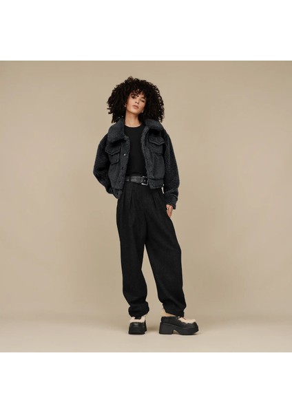 Kadın Bot 1176110 Ugg W Esmee Leather Lace Up Black (Sıyah)