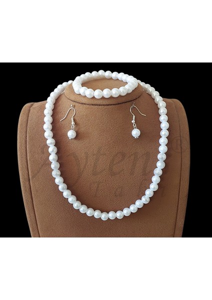 Zarif Şık Inci Kolye Bileklik Küpe Set (Nikah, Düğün, Kına, Nişan ve Özel Davetler Için Inci Set) Her mevsimde. Her ortamda... modelleri