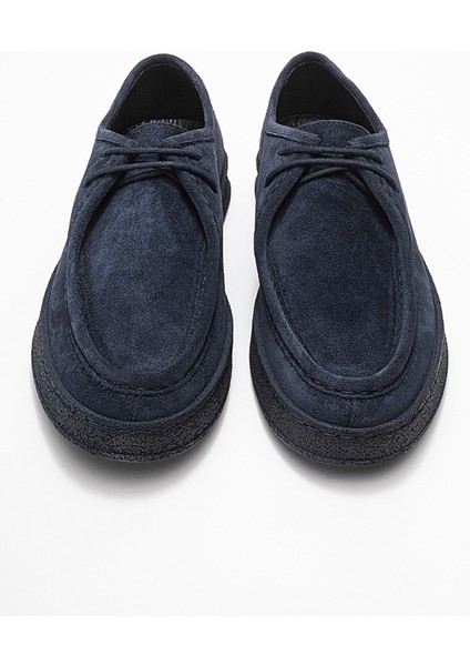 Erkek Bağcıklı Casual Ayakkabı Gerçek Deri T624 Lacivert indirimleri