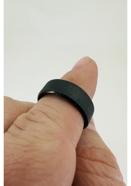 Kişiye Özel Isim Yazılı Köşeli 8mm Mat Fırçalanmış Düz Unisex Çelik Yüzük Alyans CL48Y modelleri