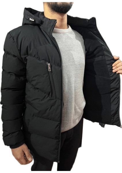 Kışlık Polarlı Fermuarlı Mont Siyah indirimleri