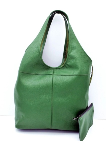 Randy Hakiki Deri Zümrüt Yeşil Omuz Çantası