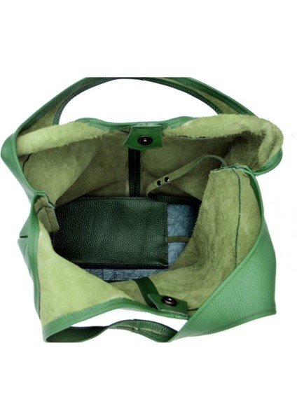 Randy Hakiki Deri Zümrüt Yeşil Omuz Çantası modelleri