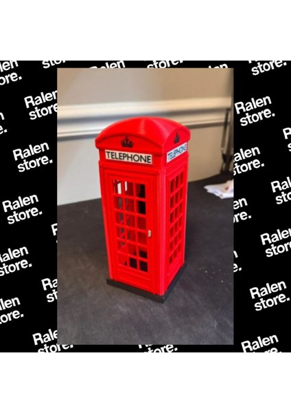 Ingiliz Telefon Kulübesi Dekoratif Obje | 20CM | Kırmızı ( Yüksek Kalite 3D Baskı Pla )