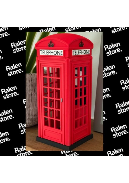 Ingiliz Telefon Kulübesi Dekoratif Obje | 20CM | Kırmızı ( Yüksek Kalite 3D Baskı Pla )