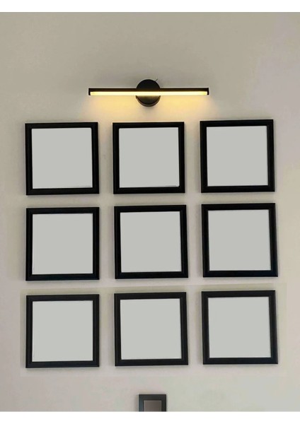 9 Adet Siyah Çerçeve Seti – 20X20 cm Kare Duvar Dekoru ve Fotoğraf Çerçevesi