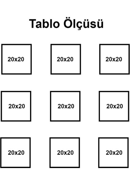 9 Adet Siyah Çerçeve Seti – 20X20 cm Kare Duvar Dekoru ve Fotoğraf Çerçevesi modelleri