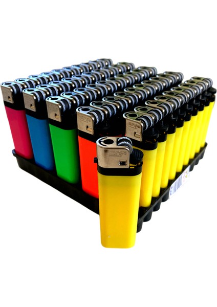 Taşlı Mat Büyük Boy Çakmak 50 Adet Doldurulabilir