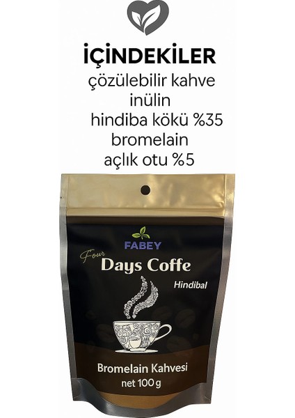Form Days Coffe Hindiba-Bromelain Kahvesi 1 Aylık - (60 Kullanım) Net 100GR
