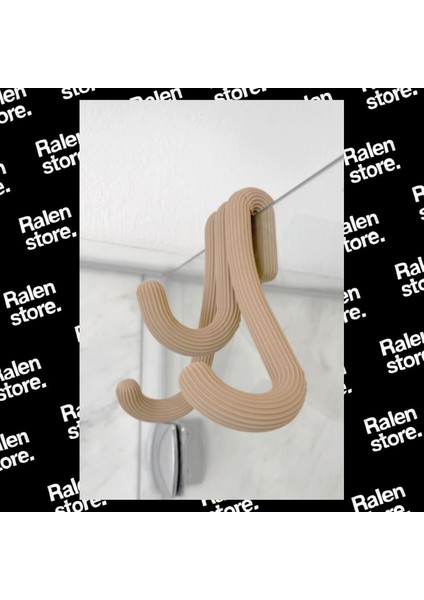 3`lü Havlu ve Bornoz Askılık | 10CM | Bej ( Yüksek Kalite 3D Baskı Pla )