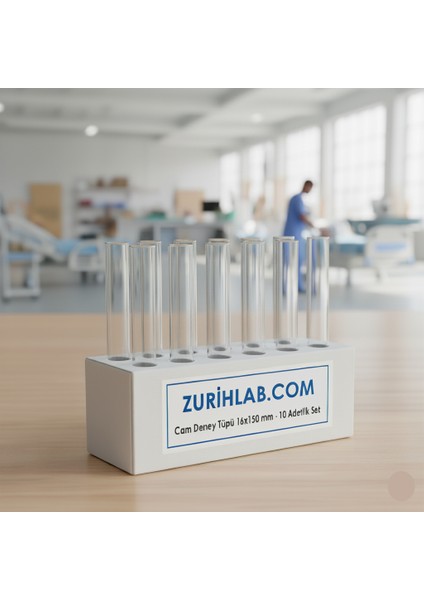 Cam Deney Tüpü 16x150 mm - 10 Adetlik Set - Yüksek Kaliteli Laboratuvar Malzemesi - Zurih Lab & Zürih Ticaret fiyatları